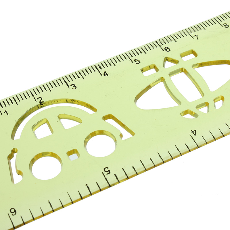 4Pcs-Candy-Color-Cute-Art-Graphics-Symbols-Drawing-Template-Ruler-15CM-1358898-5