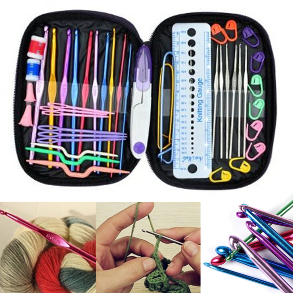 50pcs-Aluminum-Crochet-Hooks-Kit-Weave-Yarn-Knitting-Needles-Sewing-Tools-Case-1138132-1