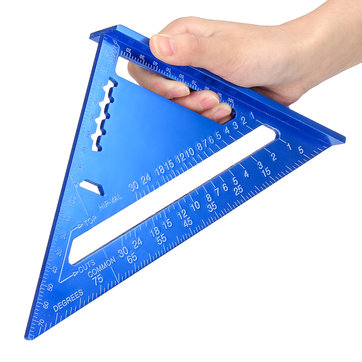 712quot-MetricImperia-Aluminum-Alloy-Triangle-Angle-Protractor-Ruler-Woodworking-Tool-1771422-9