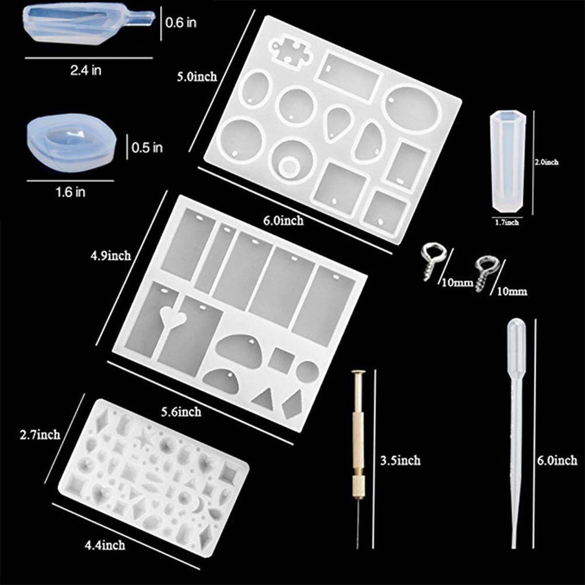 77Pcs-Resin-Casting-Mold-Kit-Silicone-Mold-Making-Jewelry-Pendant-Craft-DIY-Set-1394066-4