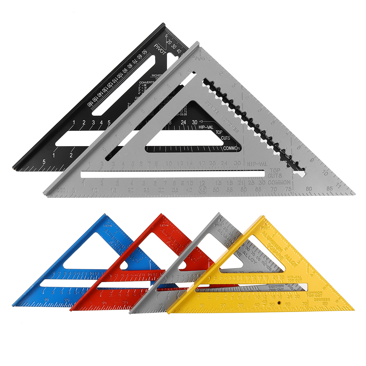 7quot12quot-Die-cast-Aluminum-Triangle-Ruler-Metric-Imperial-Meter-Square-Protractor-Ruler-Tools-1748517-7