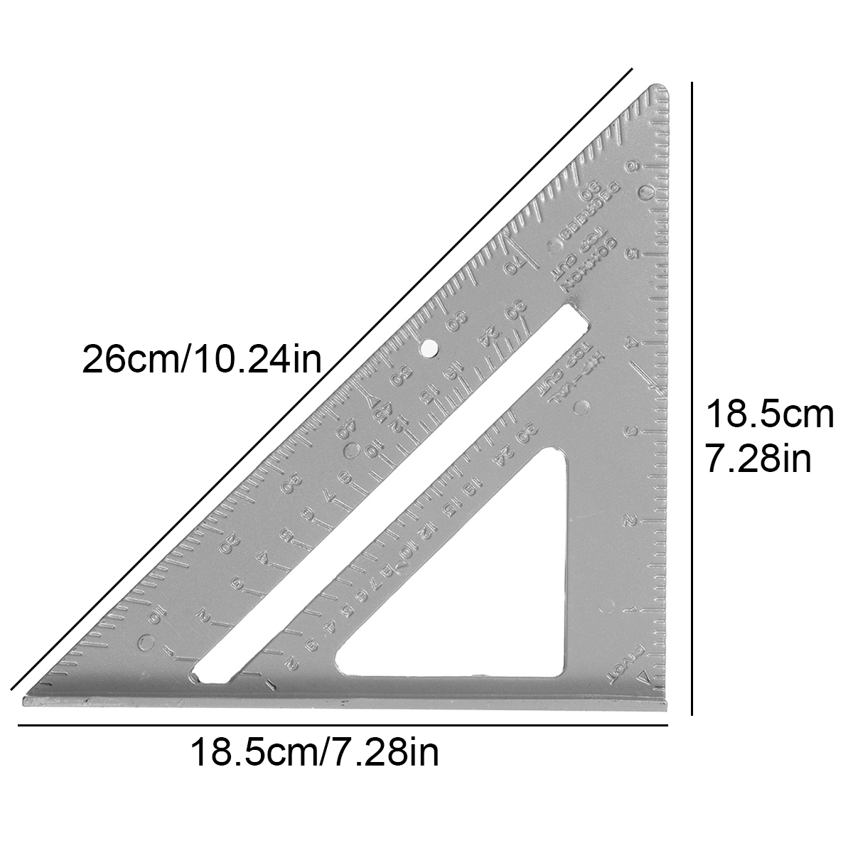 7quot12quot-Die-cast-Aluminum-Triangle-Ruler-Metric-Imperial-Meter-Square-Protractor-Ruler-Tools-1748517-9