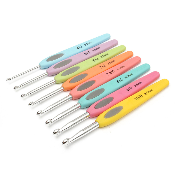 8pcs-Colorful-Soft-Plastic-Handle-Aluminum-Crochet-Hooks-Knitting-Needles-Set-1148052-1