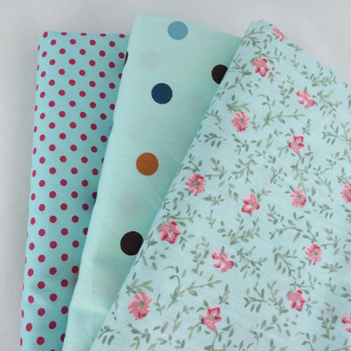 9Pcs-DIY-Bundles-Fabric-Fat-Quarters-Cotton-Florals-Gingham-Craft-Quilt-Sewing-1719877-6