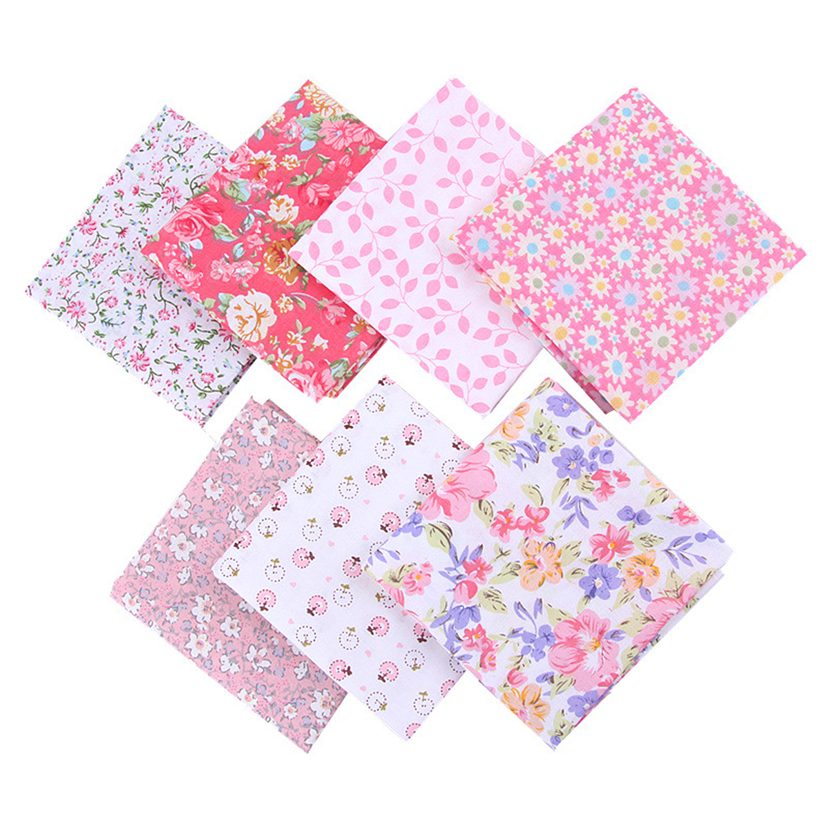DIY-7PCS-Quilting-Bundle-Patchwork-Cotton-Fabric-Handmade-Sewing-Crafts-Floral-1691620-4
