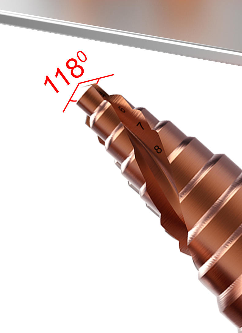 LAOA-3-13mm-4-22mm-4-32mm-Pagoda-Step-Drill-Bit-HSS-CO-M35-Hex-Triangle-Spiral-Grooved-Wood-Metal-Ho-1865380-8