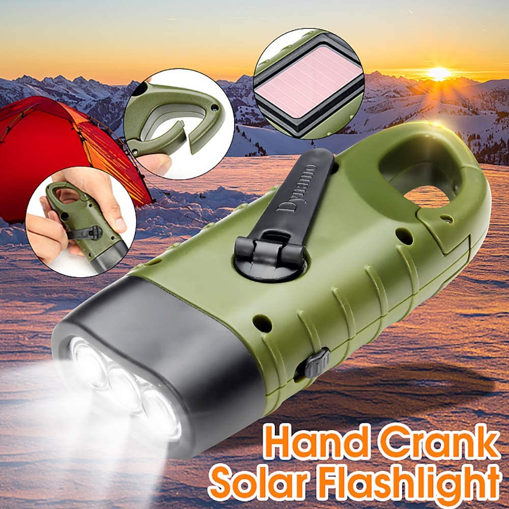 2-PCS-Army-Green-Portable-LED-Flashlight-Hand-Crank-Dynamo-Torch-Professional-Solar-Power-Tent-Light-1935483-1