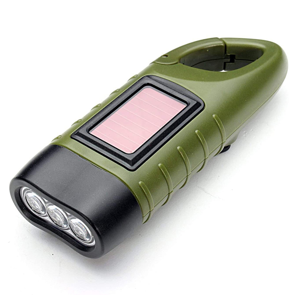 2-PCS-Army-Green-Portable-LED-Flashlight-Hand-Crank-Dynamo-Torch-Professional-Solar-Power-Tent-Light-1935483-4