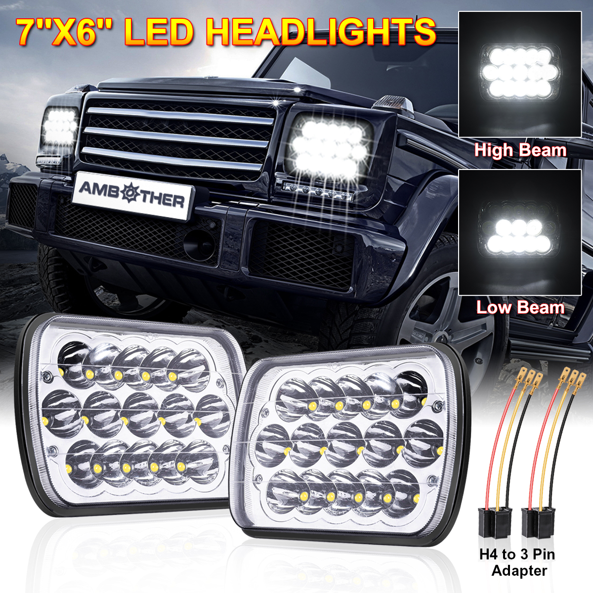 2-Pcs-AMBOTHER-Wrangler-Headlight-5-x-7quot-LED-Stock-Headlights-with-Lamp-1899885-1