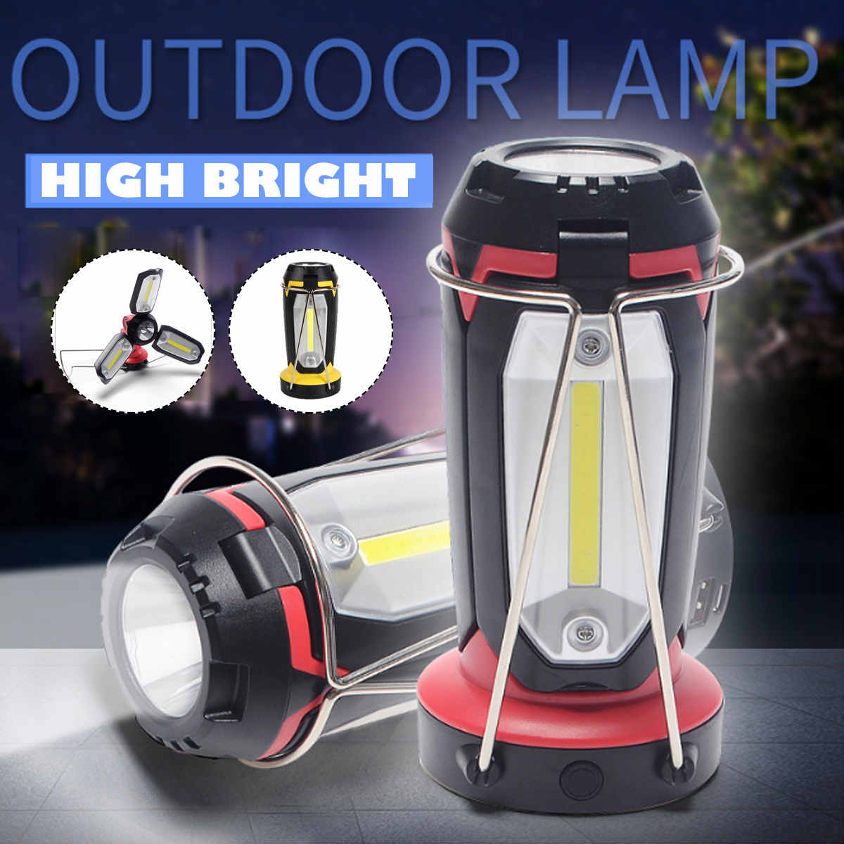 270LM-COB-2000mAh-Rechargeable-Multifunctional-Lantern-LED-Flashlight-Work-Light-Waterproof-Portable-1629273-1