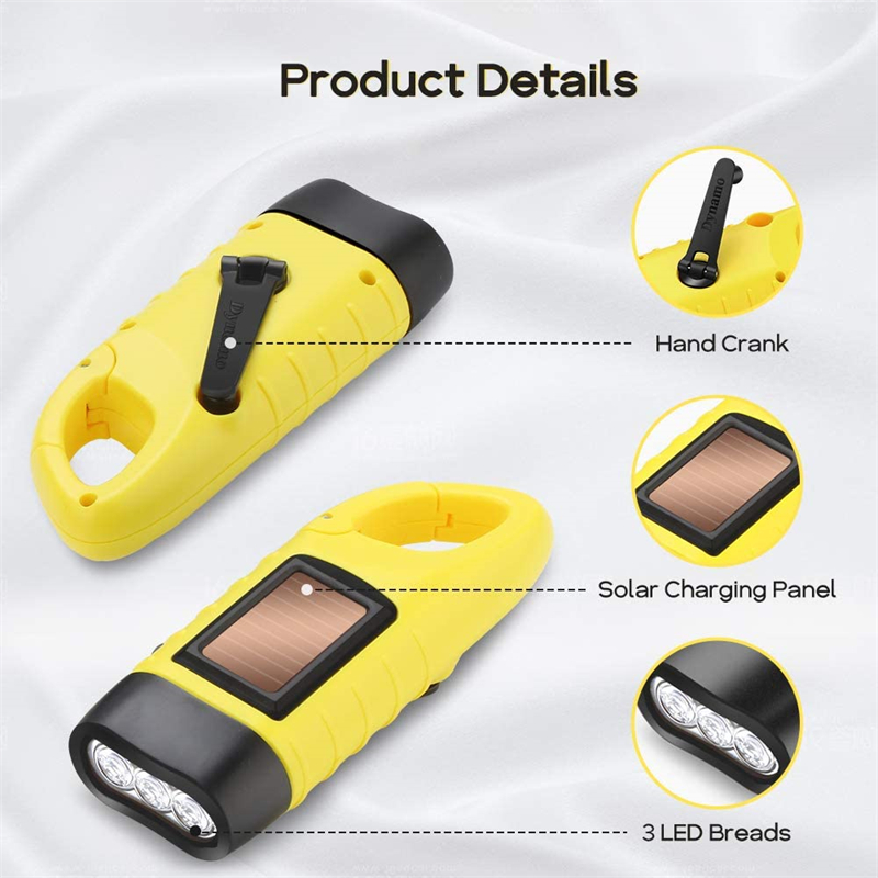 2Pcs-Yellow-Hand-Crank-Flashlight-Solar-Powered-Emergency-Torch-Rechargeable-Dynamo-with-Quick-Snap--1958036-5