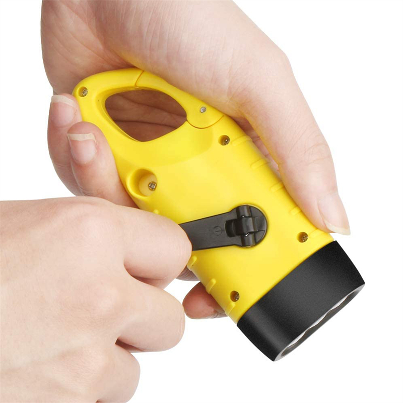 2Pcs-Yellow-Hand-Crank-Flashlight-Solar-Powered-Emergency-Torch-Rechargeable-Dynamo-with-Quick-Snap--1958036-7