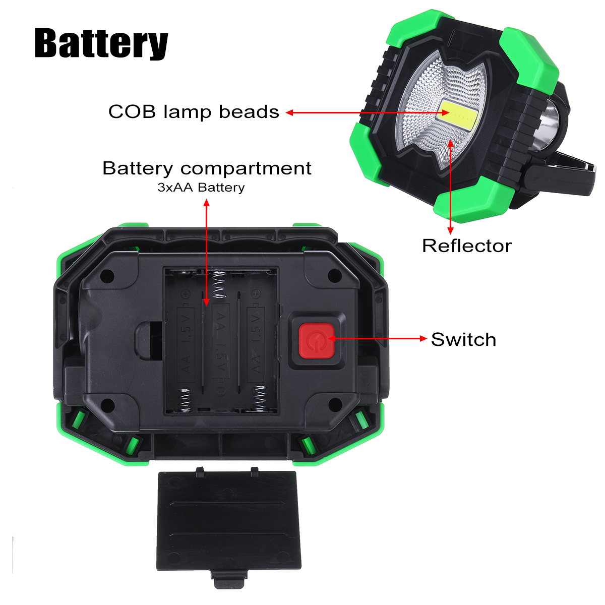AASolar-Battery-COB-750LM-Rechargeable-Waterproof-LED-Portable-Spotlight-Work-Light-for-Outdoor-Camp-1629199-4