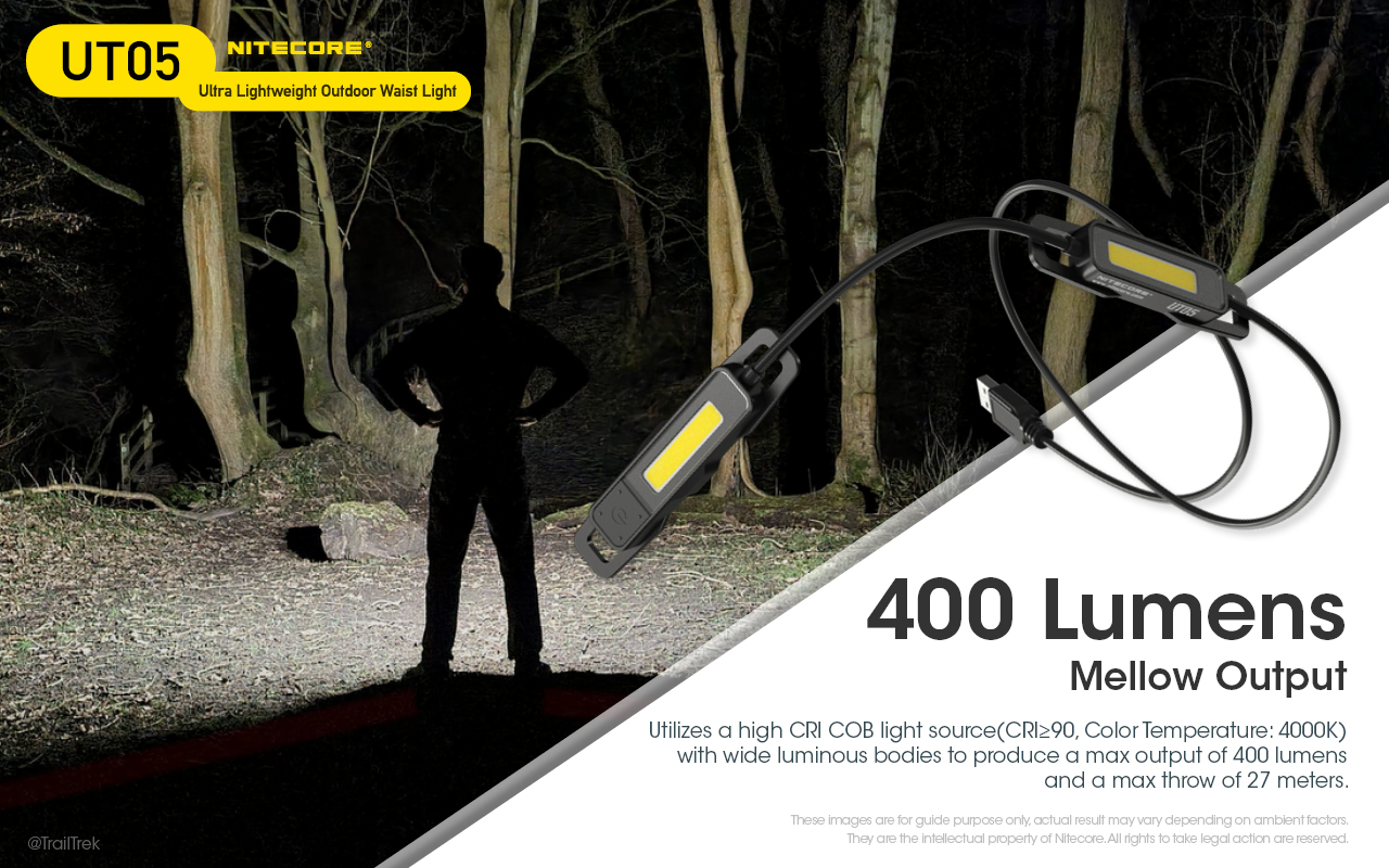 NITECORE-UT05-400-Lumens-Waist-Light-160deg-Flood-Split-Power-Supply-Lightweight-Trail-Running-Lamp--1956056-2