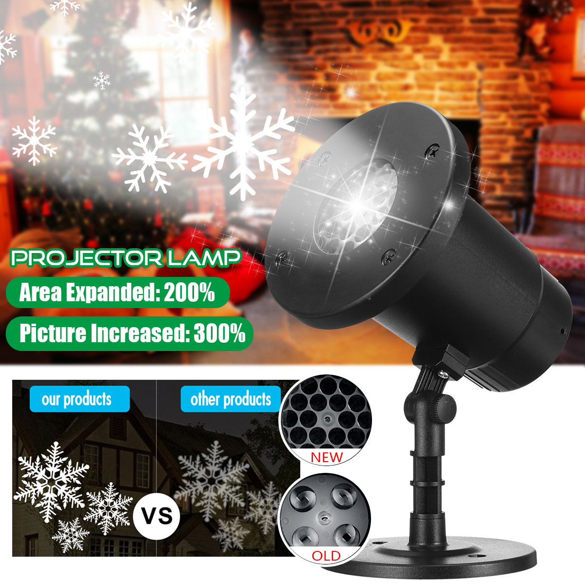 Portable-IP65-Waterproof-WhiteColorful-Snowflakes-Projector-Lamp-Outdoor-Work-Light-Landscape-Light--1605854-1