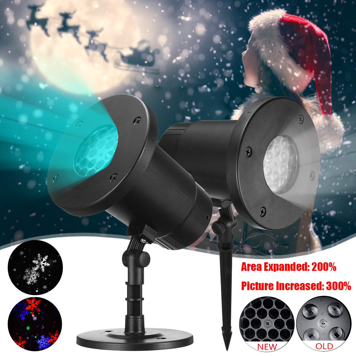 Portable-IP65-Waterproof-WhiteColorful-Snowflakes-Projector-Lamp-Outdoor-Work-Light-Landscape-Light--1605854-2