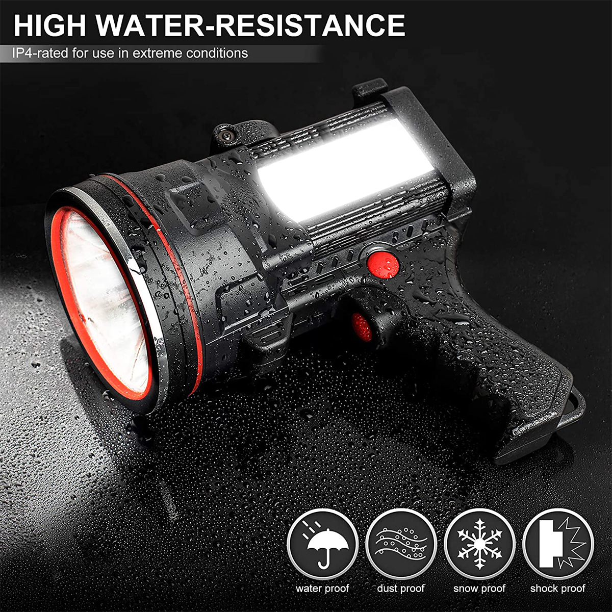 Super-Bright-LED-Flashlight-USB-Rechargeable-2-Modes-Spotlight-Work-Light-Floodlight-Fishing-Hunting-1887782-3
