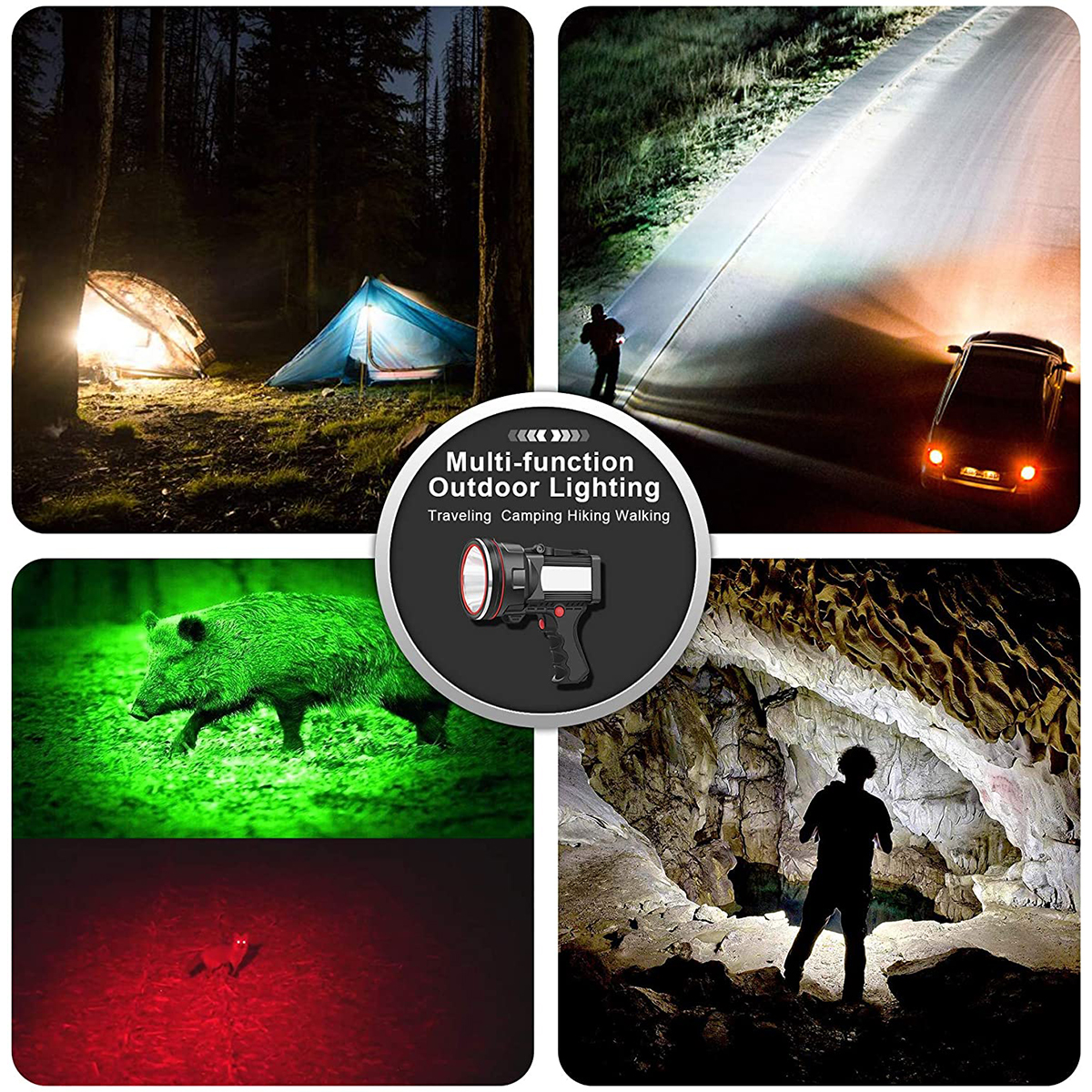 Super-Bright-LED-Flashlight-USB-Rechargeable-2-Modes-Spotlight-Work-Light-Floodlight-Fishing-Hunting-1887782-5