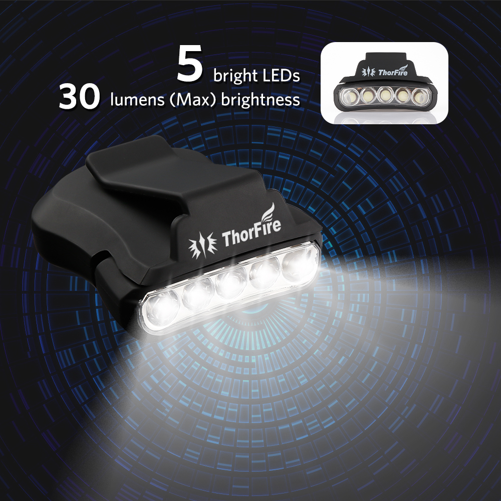 ThorFire-30LM-5-LED-Hat-Clip-Light-Hands-Free-Rotatable-Ball-Cap-Visor-Light-Perfect-for-Hunting-Cam-1114220-2