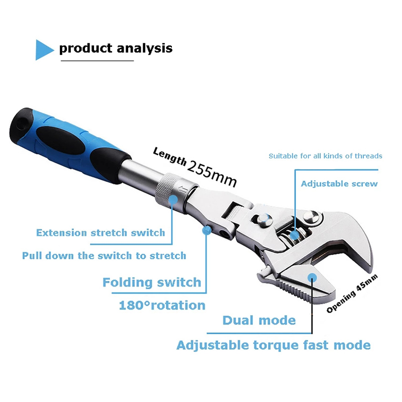 10-inch-Retractable-Folding-Adjustable-Wrench-Shaking-His-Head-Ratchet-Hydropower-Sanitary-Wrench-Ai-1898304-6