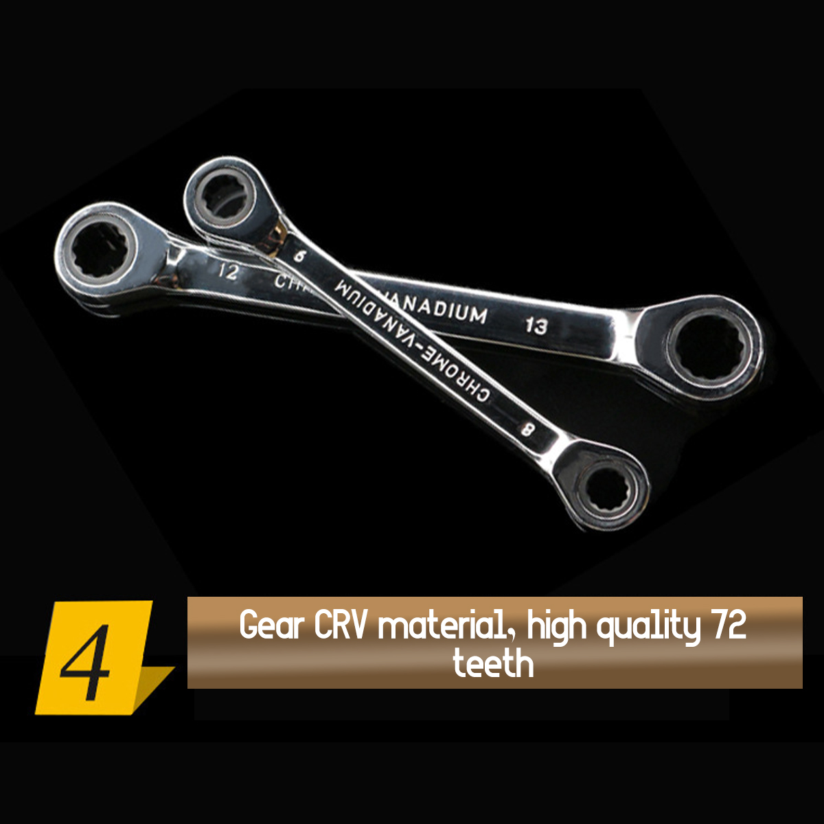 8-19mm-Steel-Metric-Fixed-Head-Ratchet-Spanner-Wrench-Double-End-Ring-Tool-1528692-8