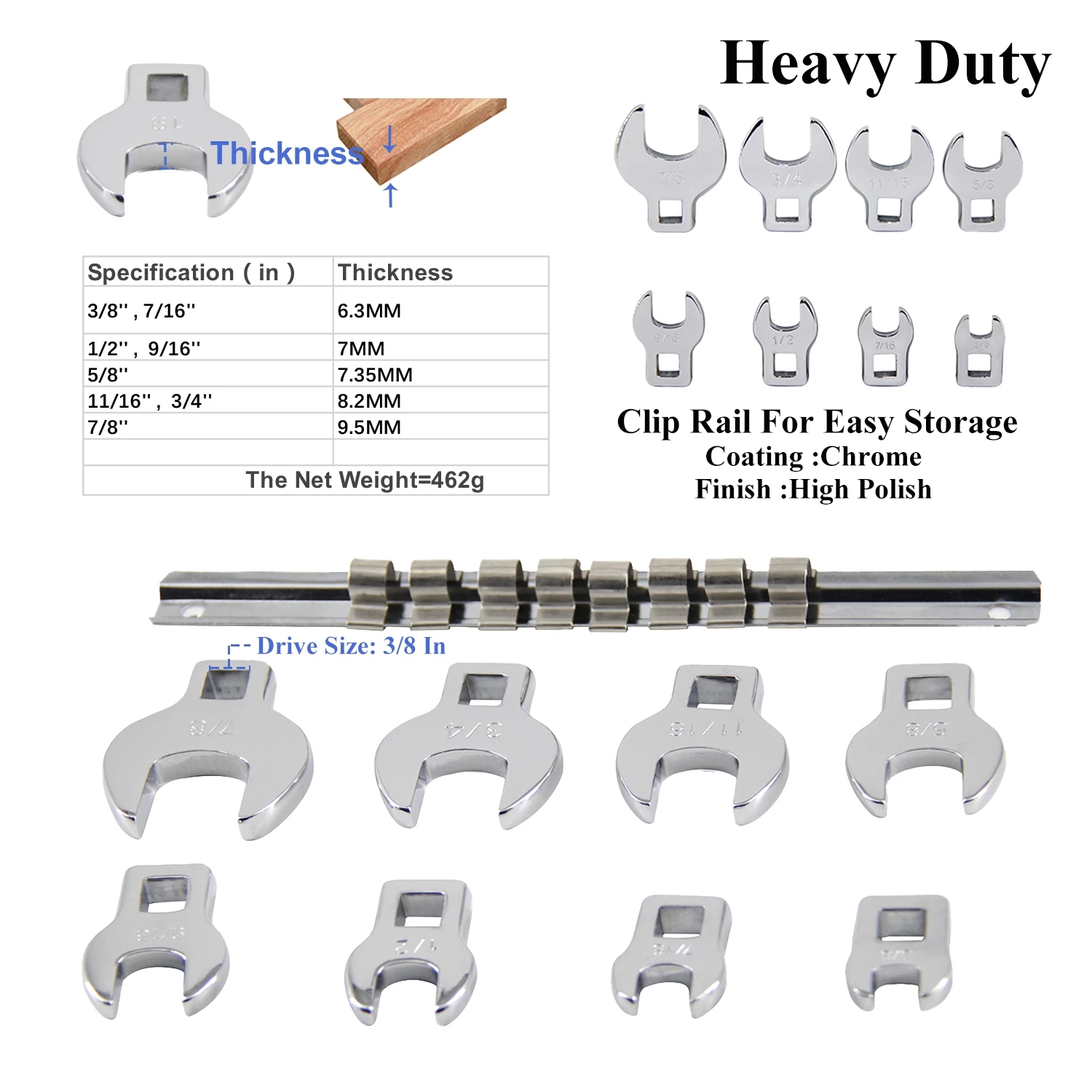 8-Pcs-38-to-78-Inch-Drive-Crowfoot-Wrench-Set-SAE-Chrome-Plated-Crow-Foot-1887783-1