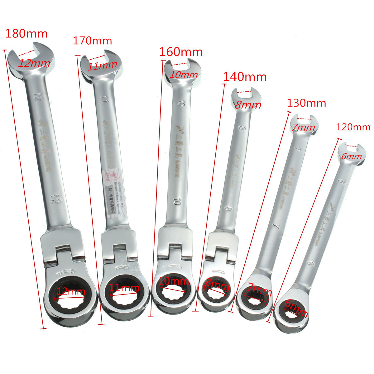 DANIU-Flexible-Pivoting-Head-Ratchet-Combination-Spanner-Wrench-Garage-Metric-Tool-6mm-7mm-8mm-10mm--1191093-1