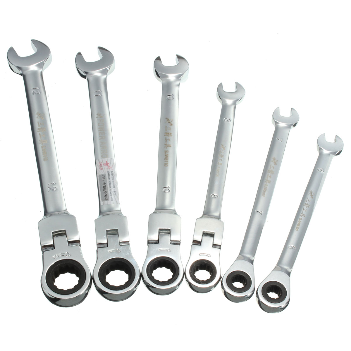 DANIU-Flexible-Pivoting-Head-Ratchet-Combination-Spanner-Wrench-Garage-Metric-Tool-6mm-7mm-8mm-10mm--1191093-3