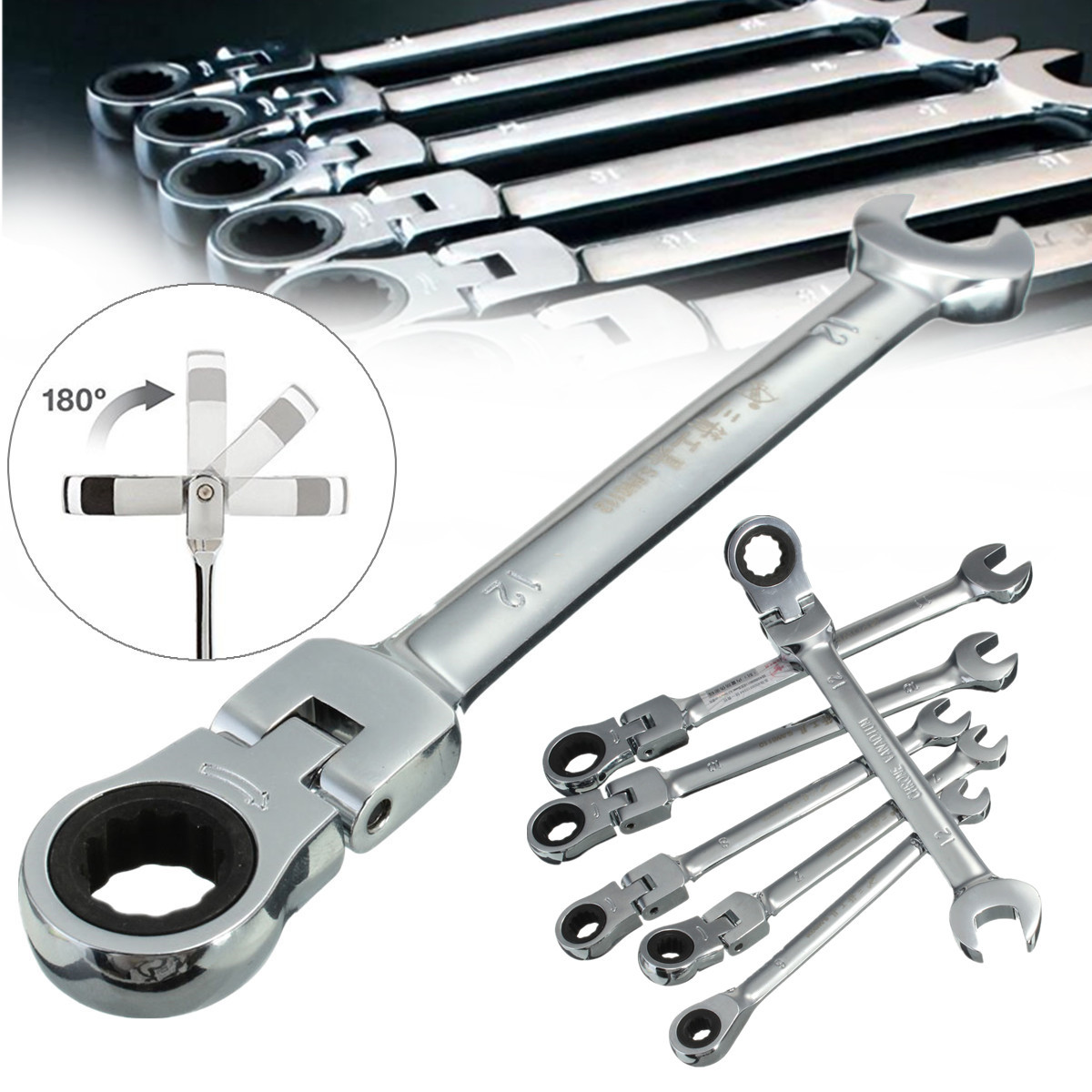 DANIU-Flexible-Pivoting-Head-Ratchet-Combination-Spanner-Wrench-Garage-Metric-Tool-6mm-7mm-8mm-10mm--1191093-7