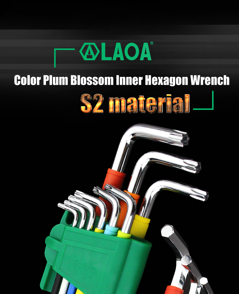 LAOA-9Pcs-Inner-Hex-Wrench-Set-Colorful-Ball-head-Torx-head-Hexagonal-Combination-Screwdriver-1768689-1