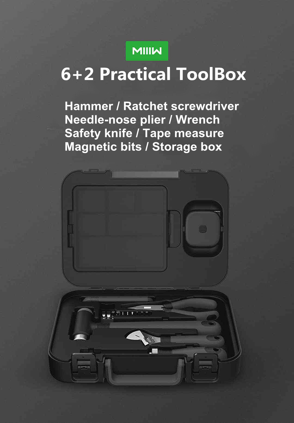 MIIIW-DIY-Tool-Kit-General-Household-Hand-Tool-with-Screwdriver-Wrench-Hammer-Ruler-ToolBox-1375523-1