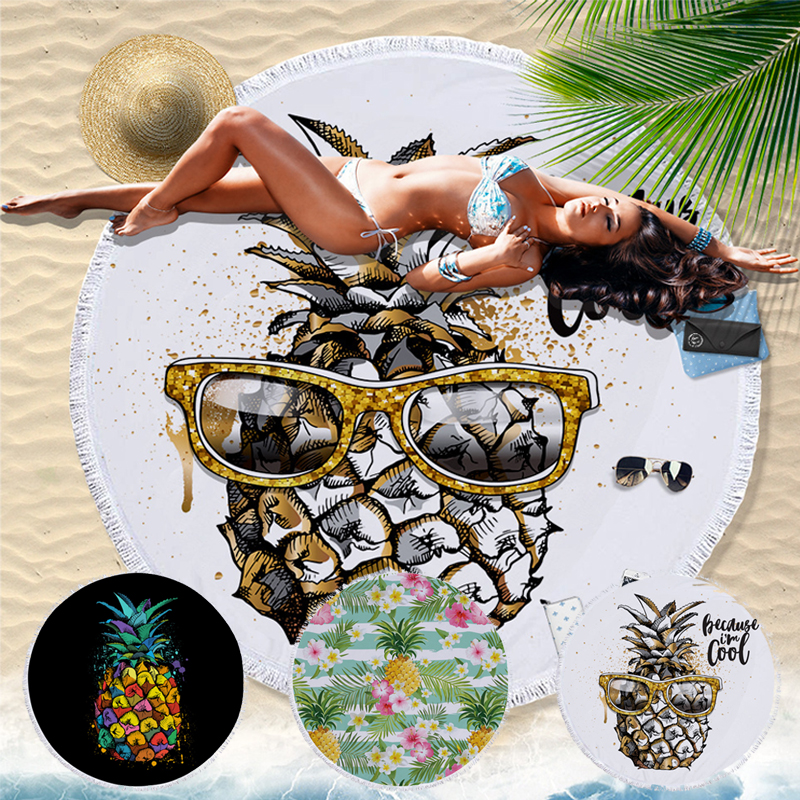 150x150CM-Soft-Fabric-Round-Beach-Pool-Towel-Tassel-Blanket-Yoga-Mats-Gym-Towel-1633980-1