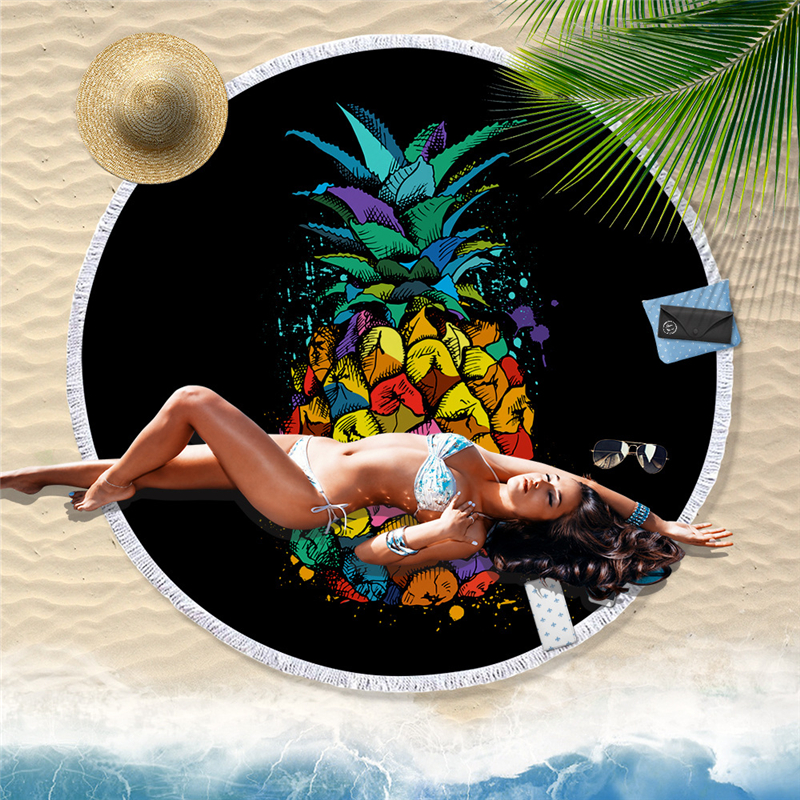 150x150CM-Soft-Fabric-Round-Beach-Pool-Towel-Tassel-Blanket-Yoga-Mats-Gym-Towel-1633980-7