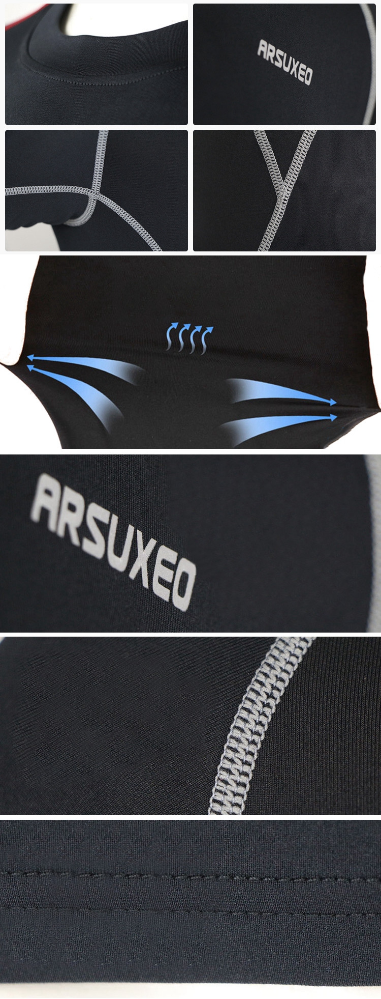 ARSUXEO-Outdoor-Cycling-Short-Sleeve-Elasticity-Tight-Bicycle-Clothes-Jersey-Breathable-Quick-Dry-1067752-8