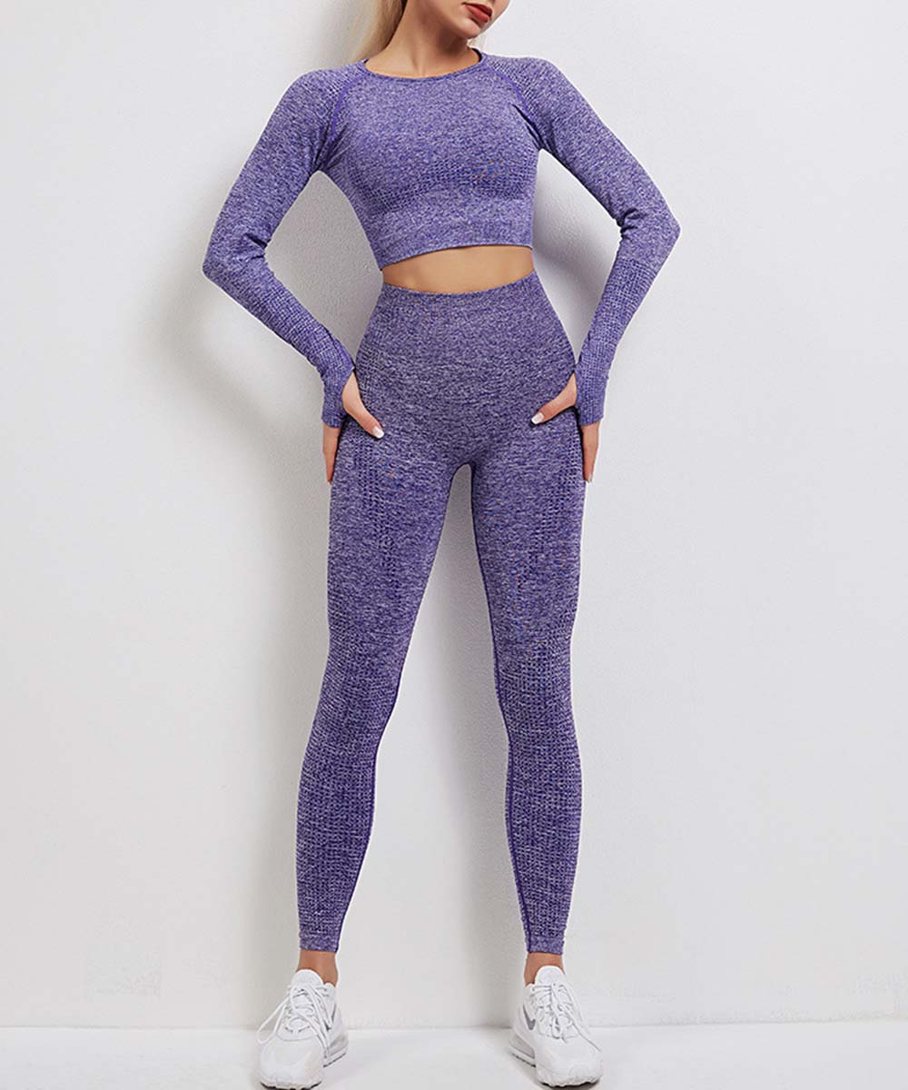 KALOAD-2PCS-Womens-Sets-Skinny-Tracksuit-Breathable-Long-Sleeve-Top-Seamless-Outfits-High-Waist-Push-1930660-3