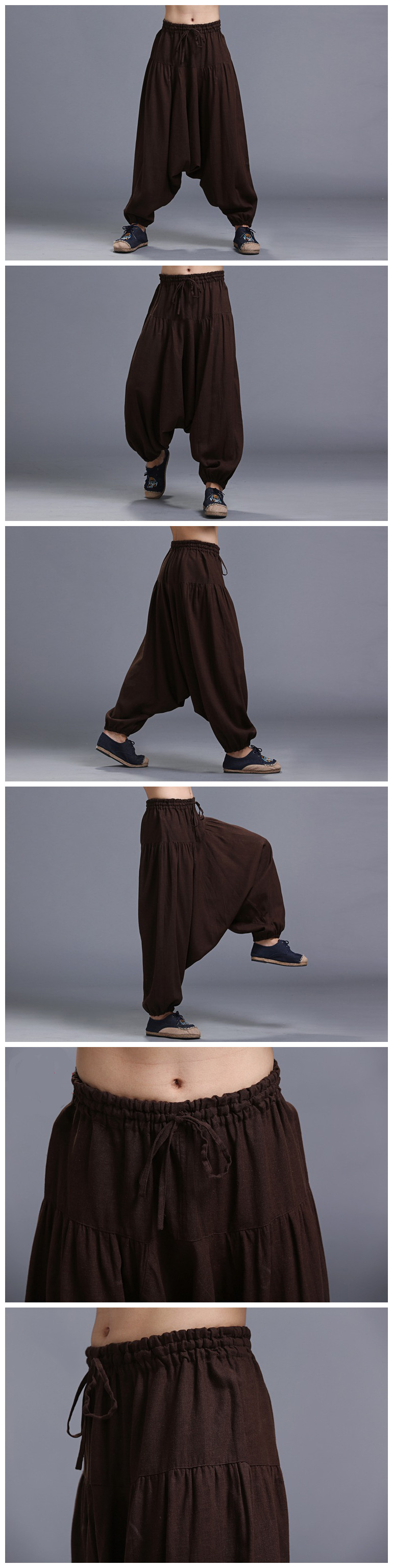 Men-Yoga-Loose-Drop-Crotch-Pants-Male-Casual-Harem-Pants-Elastic-Cotton-Linen-Bloomers-Trousers-1079733-4