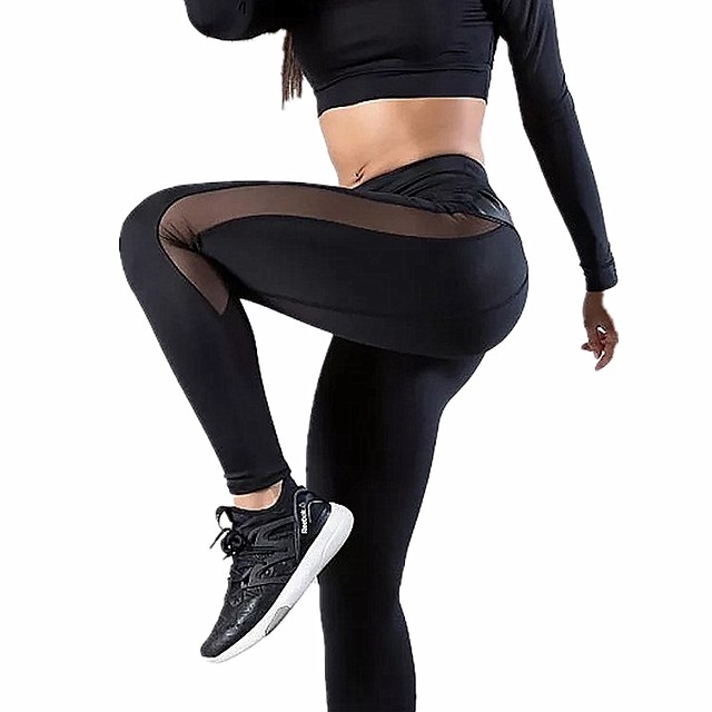 TENGOO-Women-High-Waist-Yoga-Pants-Quick-Dry-Mesh-Leather-Running-Fitness-Sports-Leggings-Hip-Push-U-1819949-7