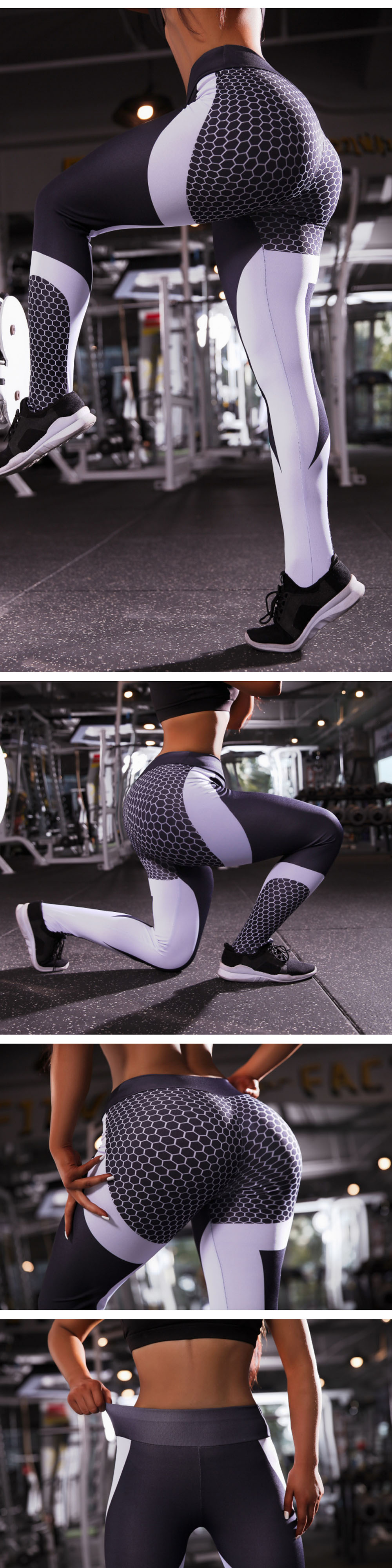 TENGOO-Women-Yoga-Pants-Honeycomb-Printed-Elasticity-Gym-Pants-Fitness-Sport-Girl-Leggings-1814176-3