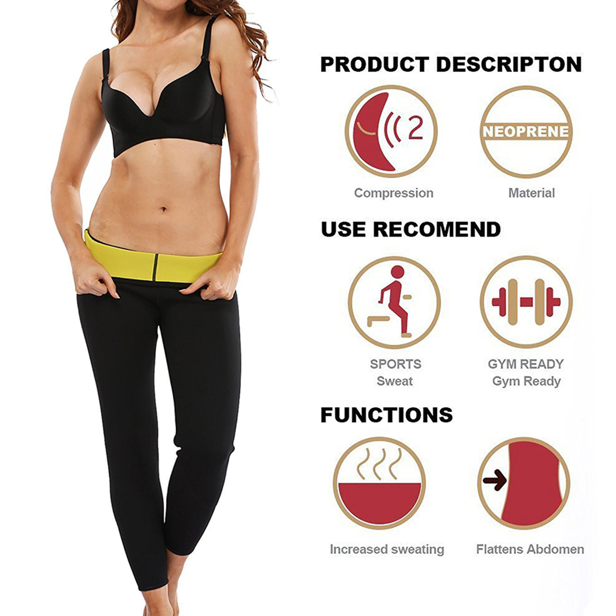 Unisex-Neoprene-Hot-Body-Accelerate-Sweating-Slimming-Fitness-Trousers-Yoga-Sports-Pants-1447219-3