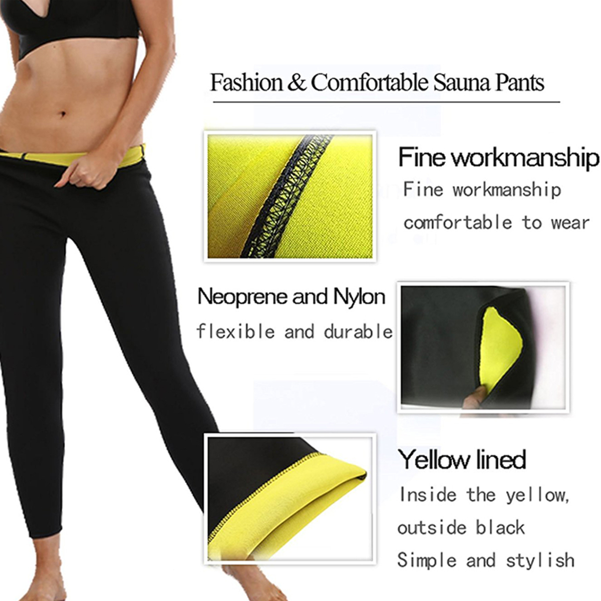 Unisex-Neoprene-Hot-Body-Accelerate-Sweating-Slimming-Fitness-Trousers-Yoga-Sports-Pants-1447219-4