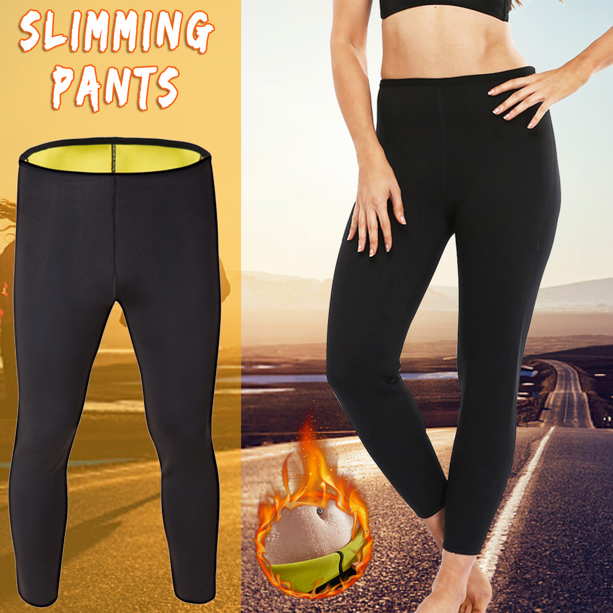 Unisex-Neoprene-Hot-Body-Accelerate-Sweating-Slimming-Fitness-Trousers-Yoga-Sports-Pants-1447219-7
