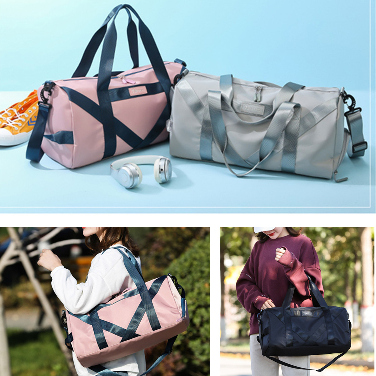 Waterproof-Dry-Wet-Seperation-Shoe-Compartment-Fitness-Yoga-Bag-Sports-Gym-Handbag-Duffle-Shoulder-B-1626955-10