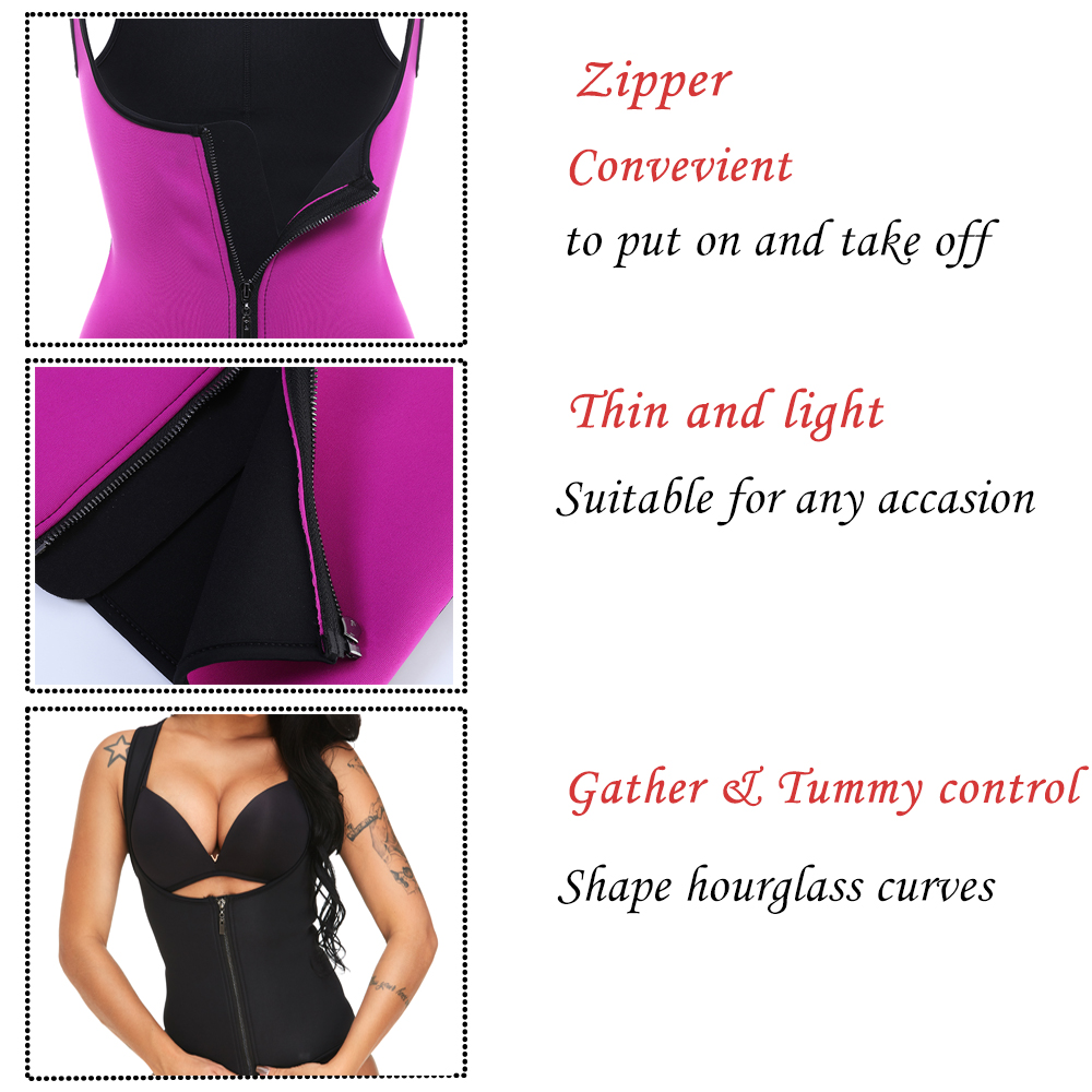Women-Front-Zip-Sports-Trainer-Cincher-Corset-Waist-Shapewear-Vest-Plus-Size-Polyester-Neoprene-Vest-1534390-5
