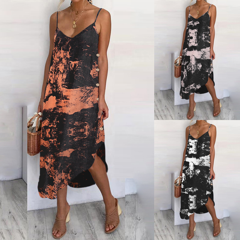 Women-Summer-Floral-Dress-Holiday-Strappy-Button-Dresses-Hiking-Walking-Travel-Beach-1724864-2