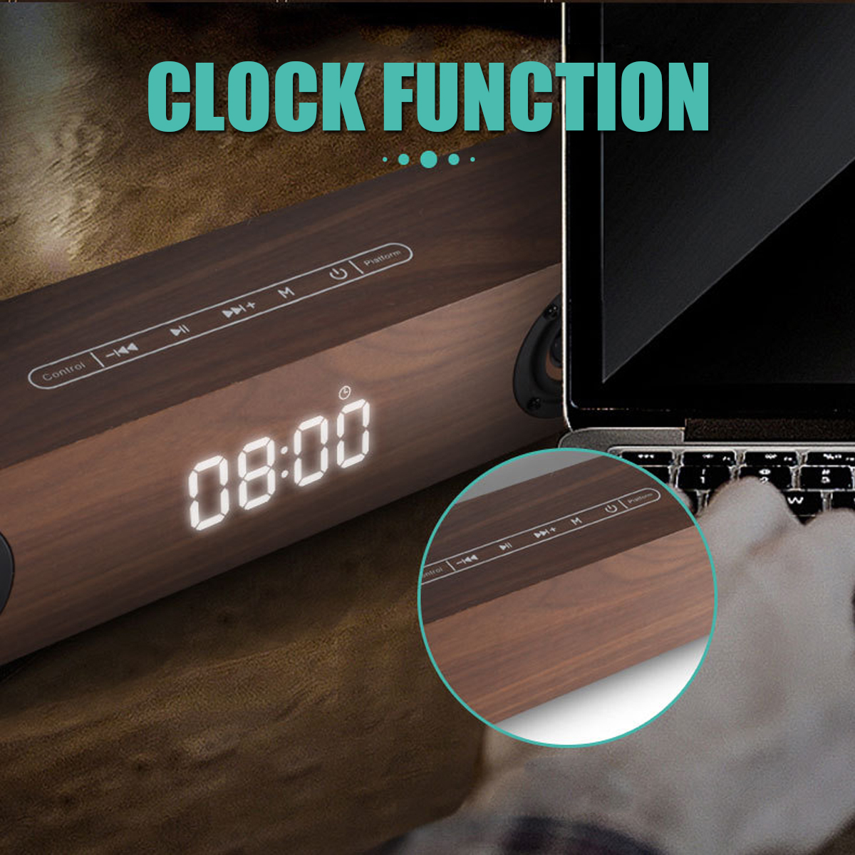 30W-Wood-Grain-Wireless-bluetooth-Soundbar-Six-Drivers-LED-Display-Clock-Stereo-Home-Theater-Soundba-1439585-3