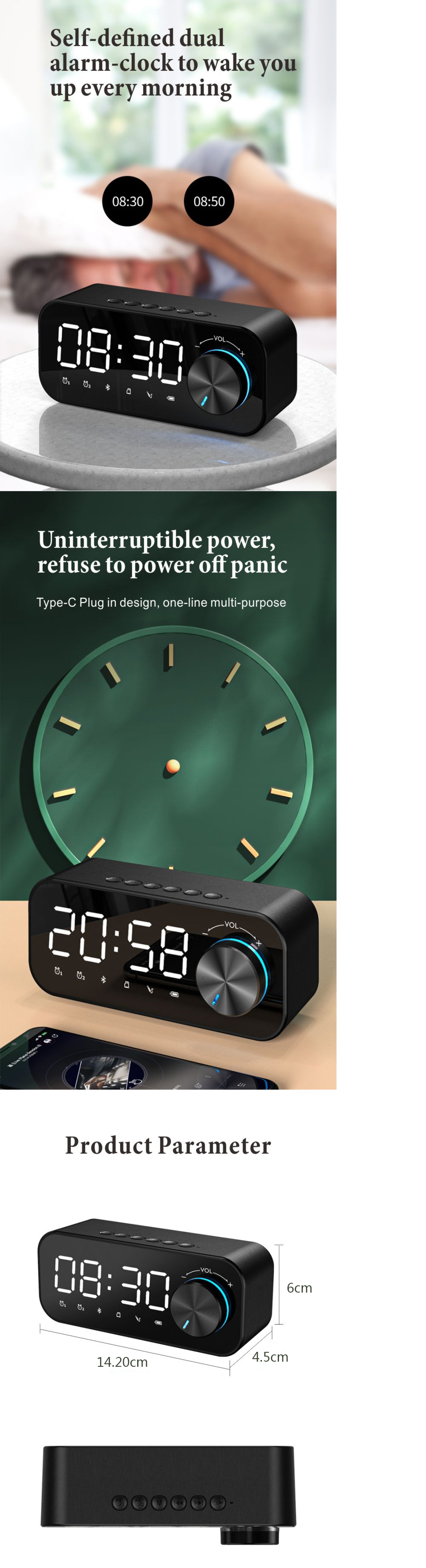 B126-bluetooth-50-Speaker-Alarm-Clock-Night-Light-Multiple-Play-Modes-LED-Display-360deg-Surround-St-1816211-4