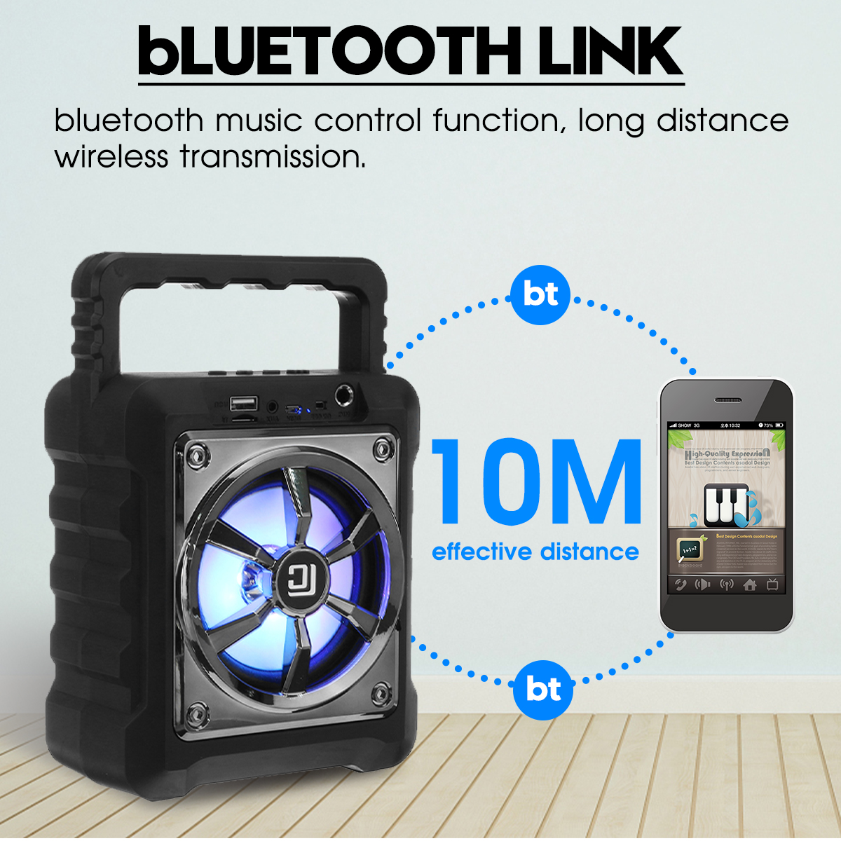 Bakeey-1200mAh-Portable-bluetooth-Hi-Fi-Speaker-Outdoors-Waterproof-AUX-USB-TF-FM-Playing-Loudspeake-1647995-2