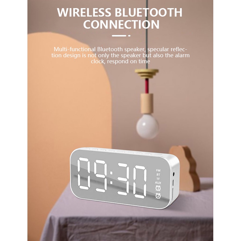 Bakeey-A18-Wireless-bluetooth-Speaker-Mirror-Hifi-Subwoofer-Digital-Alarm-Clock-with-FM-Function-AUX-1895705-4