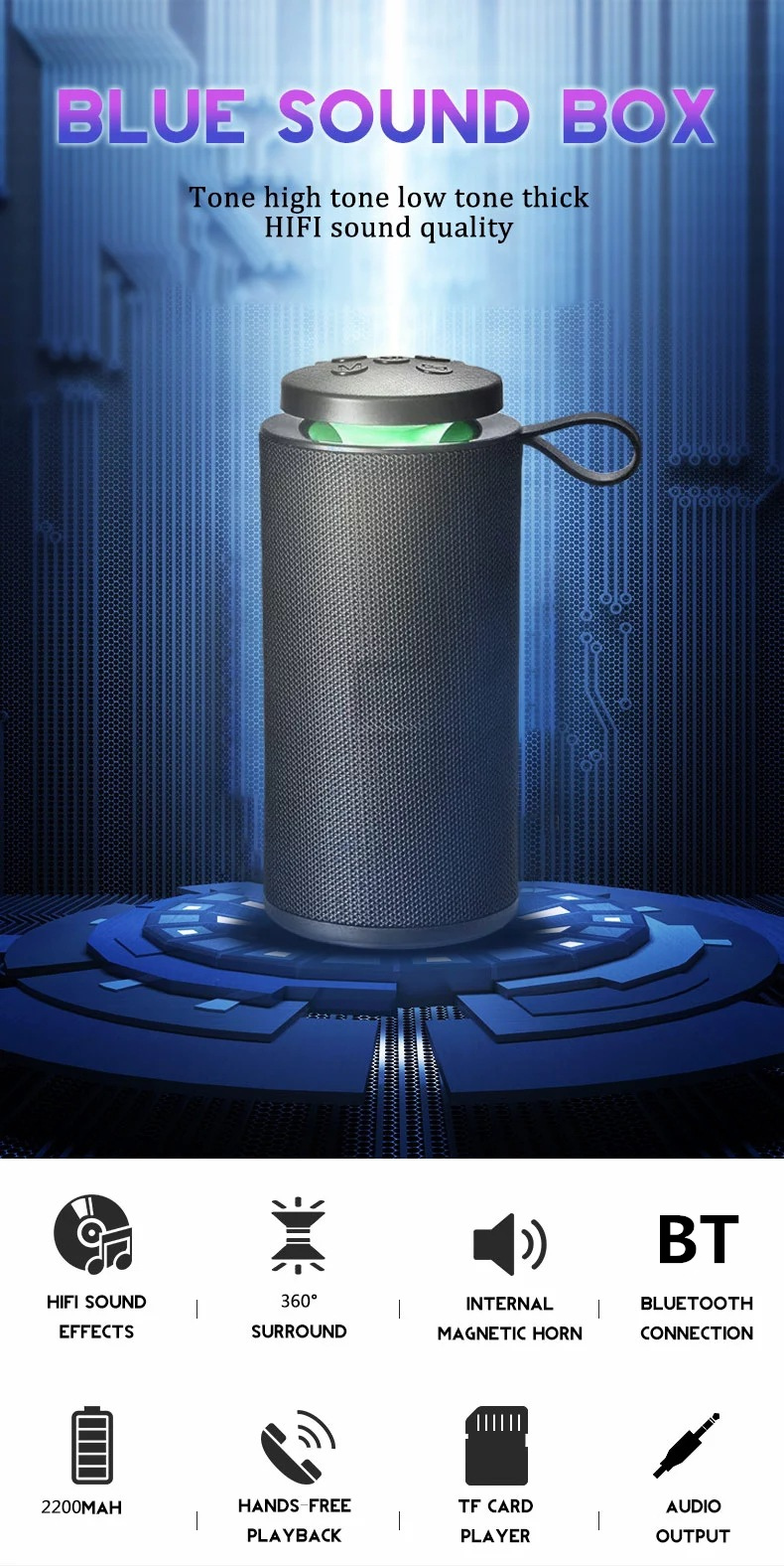 Bakeey-GT112-bluetooth-Wireless-Speaker-Colorful-LED-Stereo-Surround-Sound-Subwoofer-Portable-FM-Rad-1903415-1