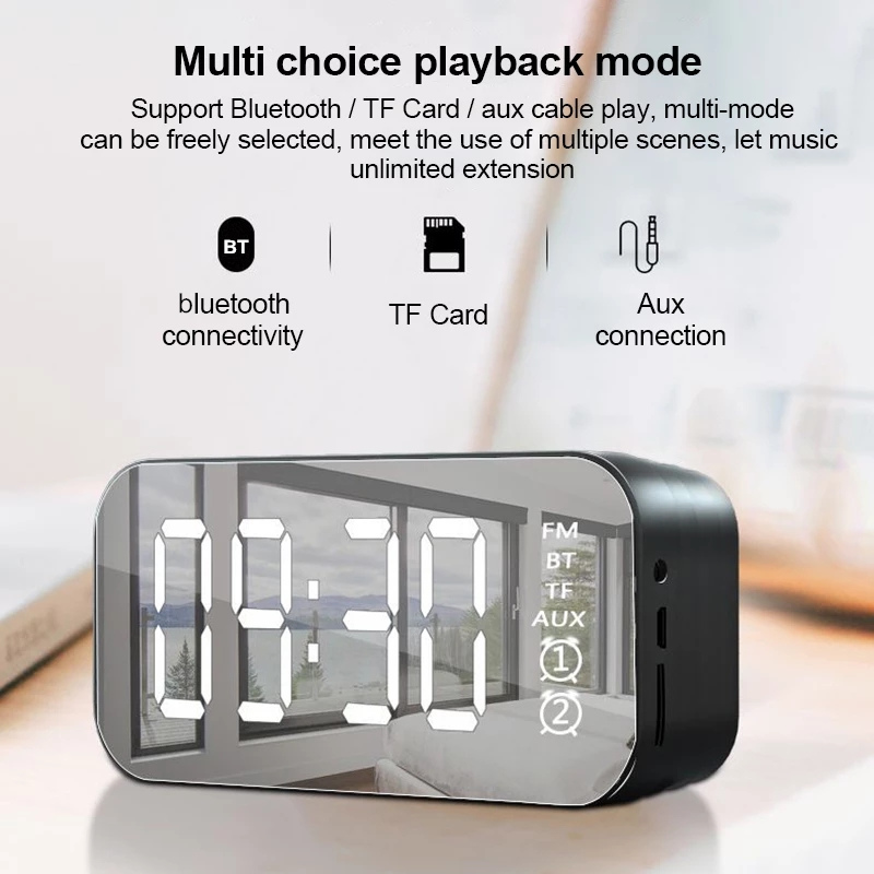 Bakeey-H21-Wireless-bluetooth-Speaker-Mini-LED-Double-Alarm-Clock-FM-Radio-TF-Card-AUX-Soundbar-Subw-1864471-2
